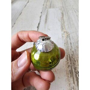 Vintage kugel ? Mini green ball glass mercury ornament Xmas tree